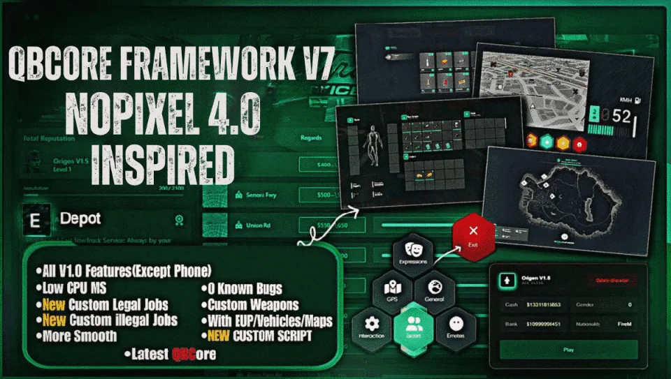 Latest QBCore Framework V7 [NoPixel 4.0 Inspired]
