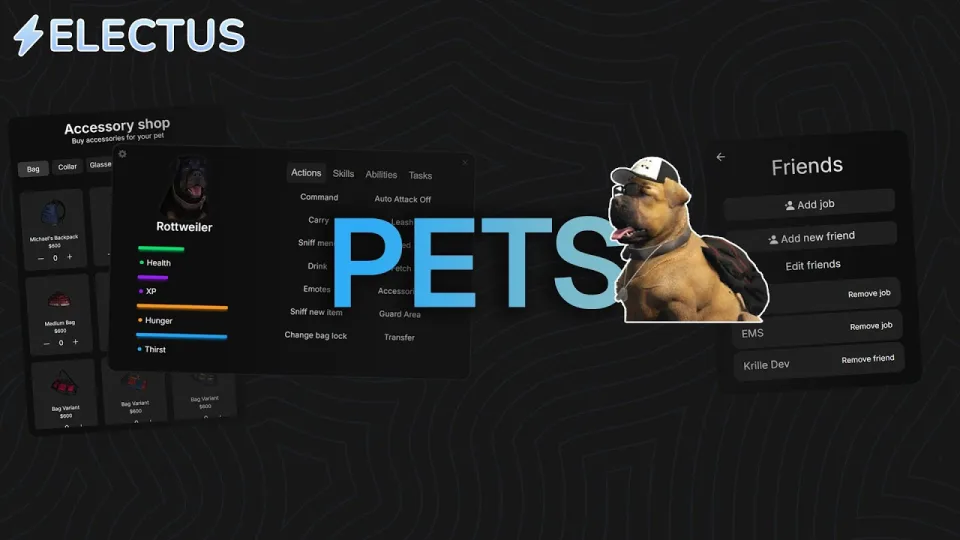 Electus Pet System Script for ESX and QBCore
