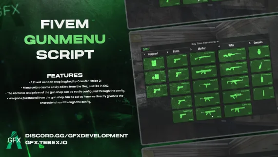 FiveM Gun Menu Script – CS2-Style Weapon Shop
