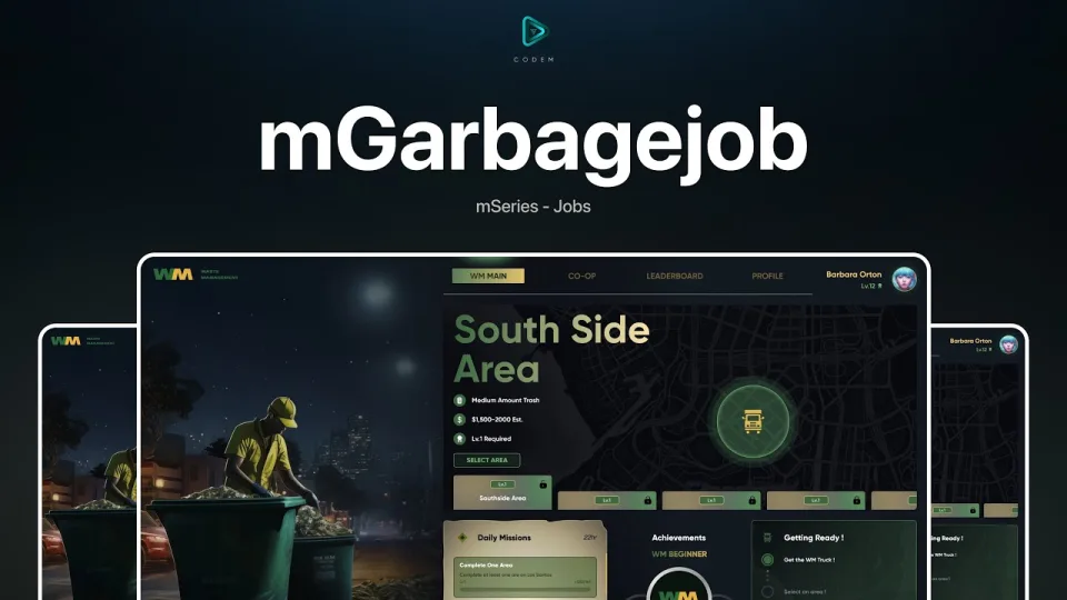 Free FiveM Garbage Job Script, mGarbagejob by CodeM