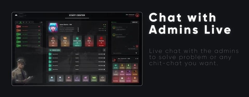 CodeM mStaff FiveM Admin Menu with Live Staff Chat